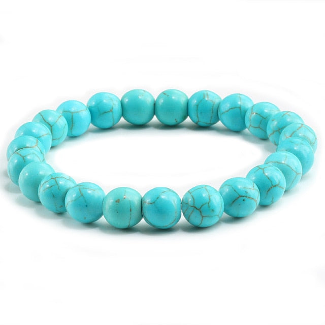 Bracelet Yoga en Turquoise bleue "Sérénité & Bien être"