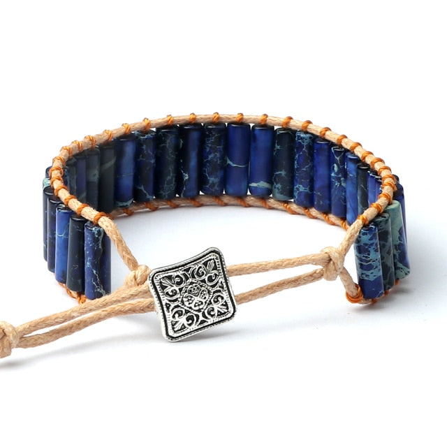 Bracelet Bohémien Yoga en Lapis Lazuli "Santé & Harmonie"