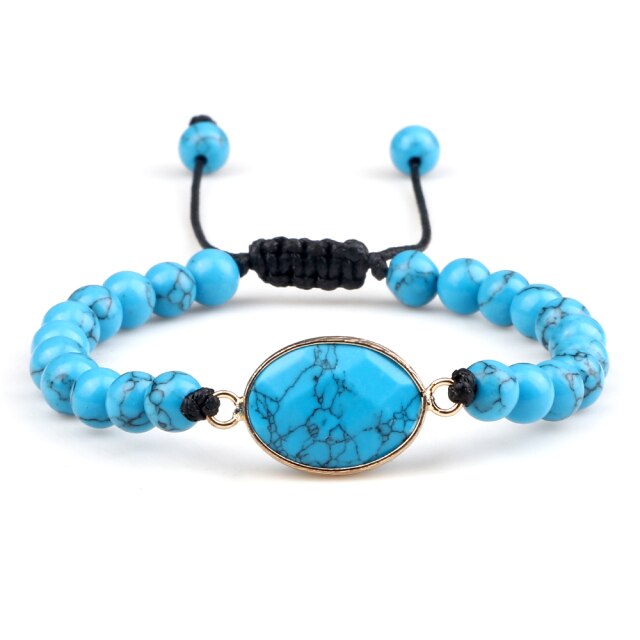 Bracelet Guérison en Turquoise bleue "Sérénité & Bien être"