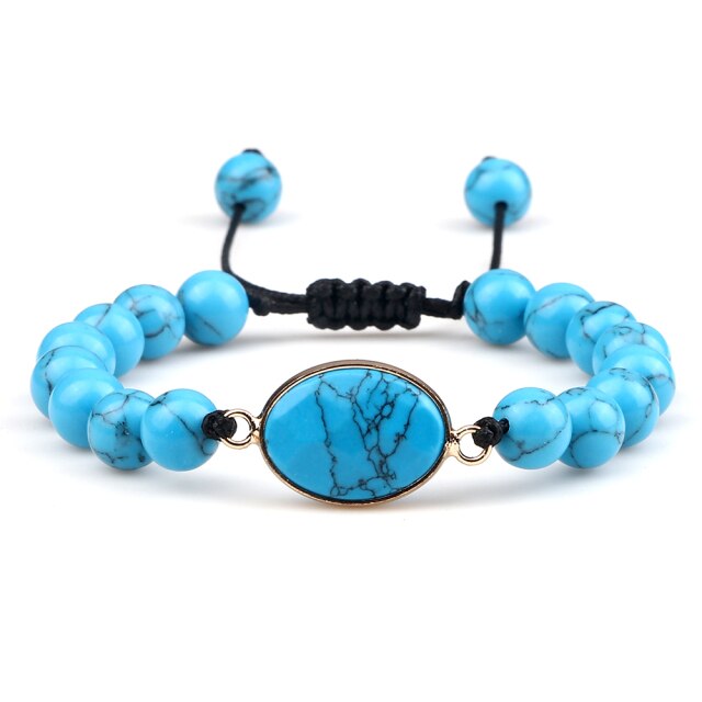 Bracelet Guérison en Turquoise bleue "Sérénité & Bien être"